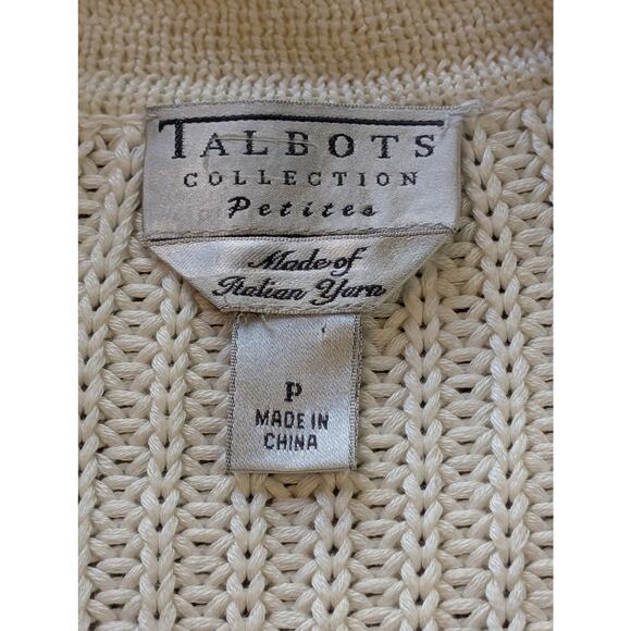 Vtg Crochet Cardigan XS Light Academia Preppy Cable Knit Cottagecore Pima Fairy - Picture 5 of 11